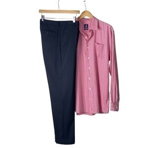 Banana Republic Factory Wool Blend Navy tailored Fit Trousers 34